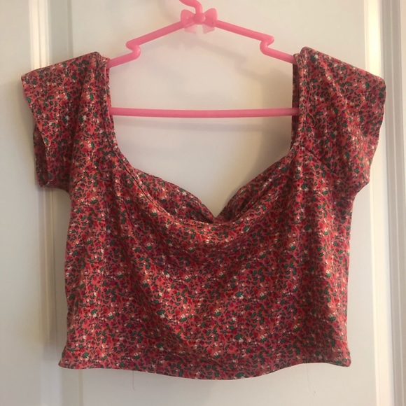 New floral short top crop top with padding - Picture 3 of 4